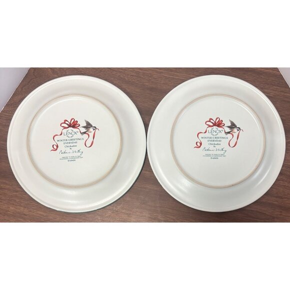 Lenox Winter Greetings Everyday Chickadee Salad Plates Set Of 2  Earthenware - Picture 6 of 7